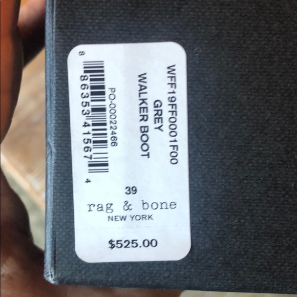 Rag&bone Chelsea Walker Boot Grey suede size 39/9 - Picture 5 of 15